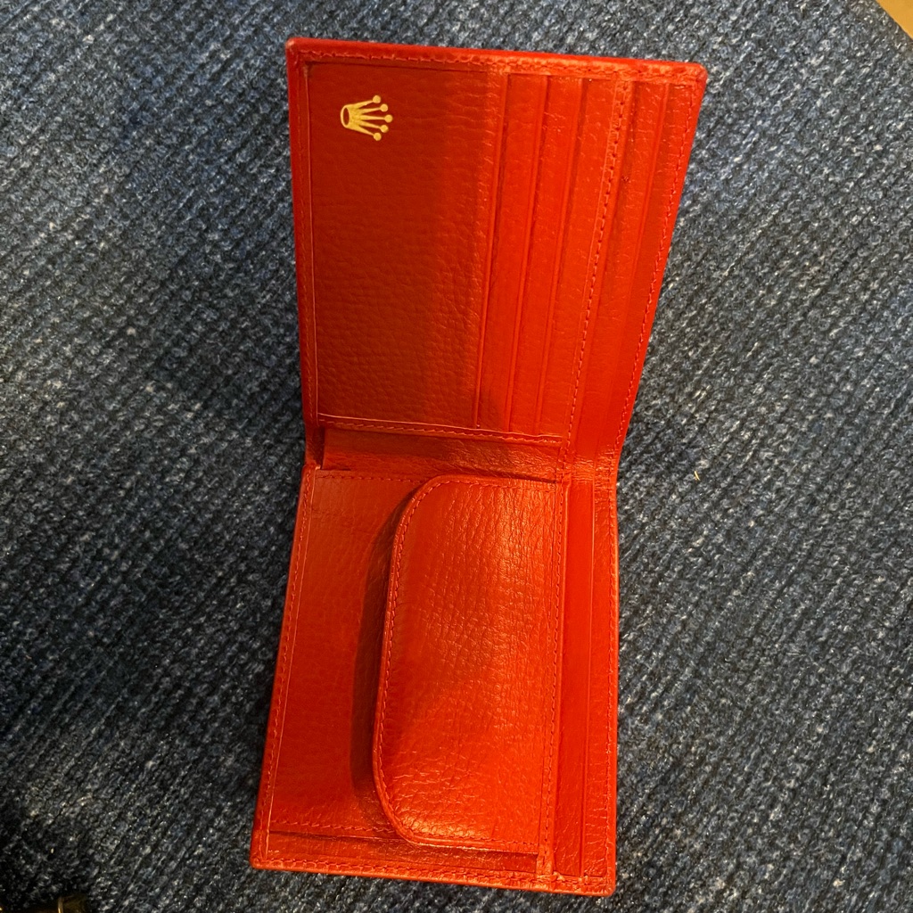 nwot rolex red leather wallet